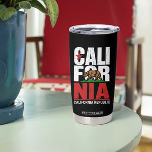 California Republic Flag Bear Tumbler Cup Distressed Calif State Pride Graphic