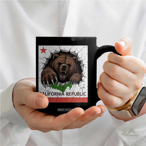 California Bear Flag Republic Coffee Mug CA State Distressed Design