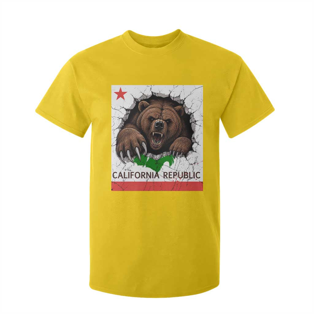 California Bear Flag Republic T Shirt For Kid CA State Distressed Design