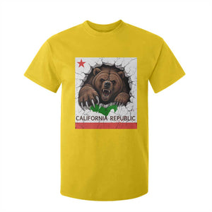 California Bear Flag Republic T Shirt For Kid CA State Distressed Design