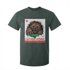 California Bear Flag Republic T Shirt For Kid CA State Distressed Design