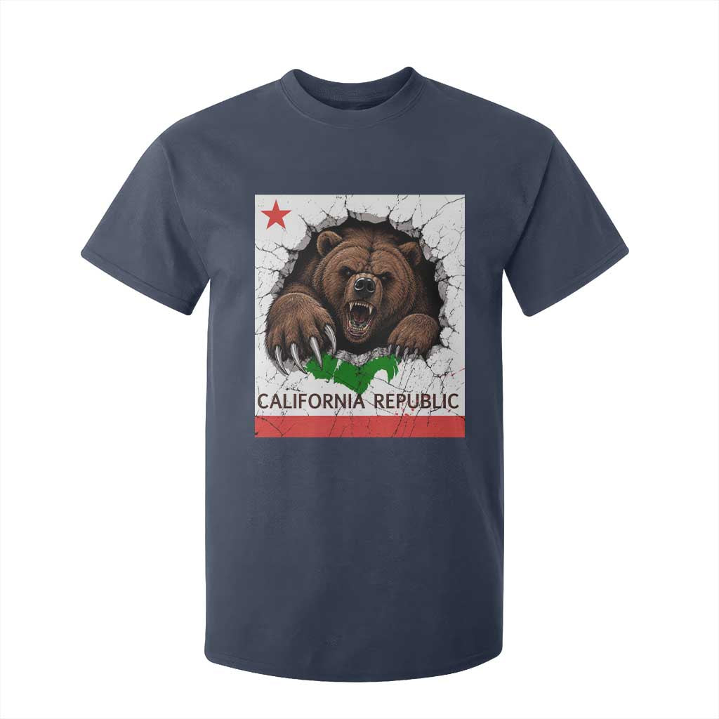 California Bear Flag Republic T Shirt For Kid CA State Distressed Design