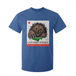 California Bear Flag Republic T Shirt For Kid CA State Distressed Design