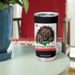 California Bear Flag Republic Tumbler Cup CA State Distressed Design