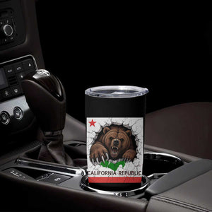 California Bear Flag Republic Tumbler Cup CA State Distressed Design