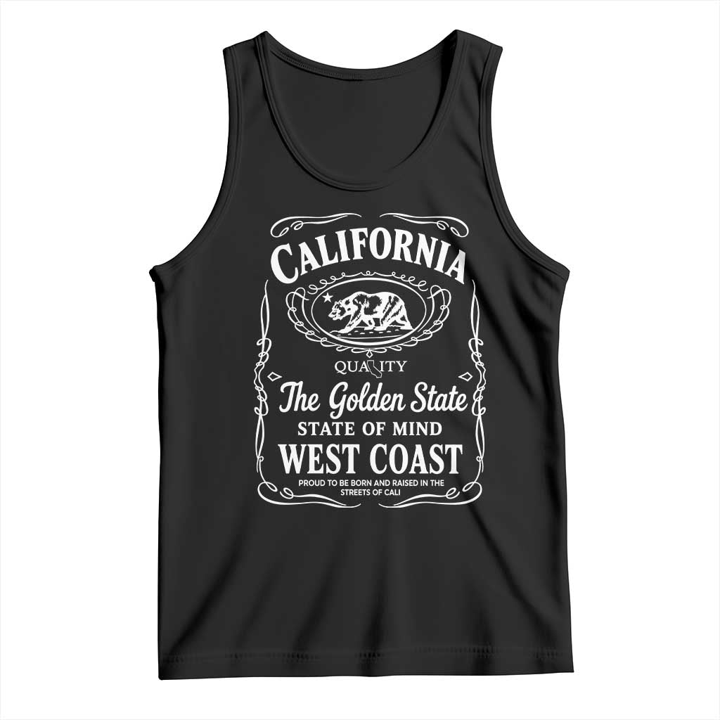 California The Golden State Tank Top Grizzly Bear West Coast Vintage Label