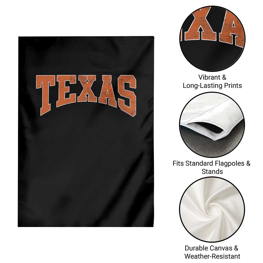 Texas TX Vintage Athletic Sports Design Garden Flag 80s 90s Style