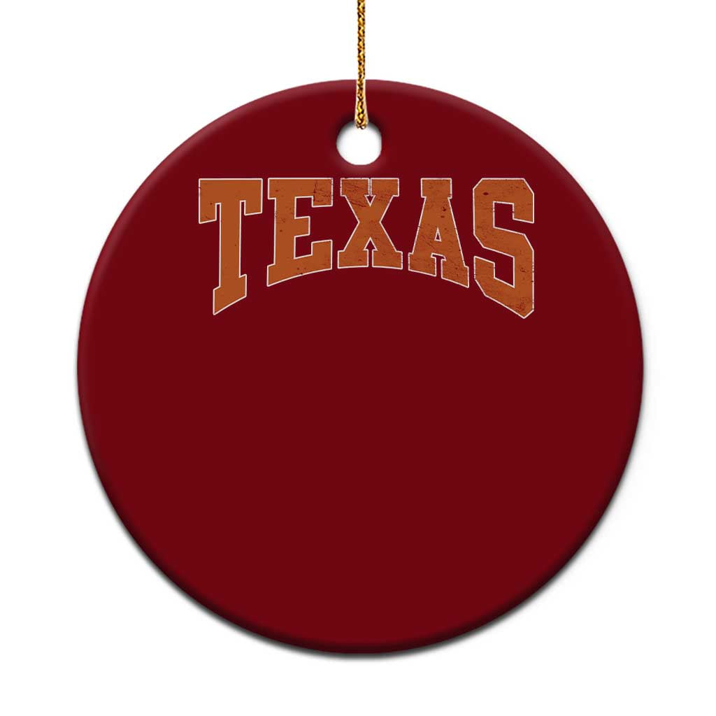 Texas TX Vintage Athletic Sports Design Ceramic Ornament 80s 90s Style