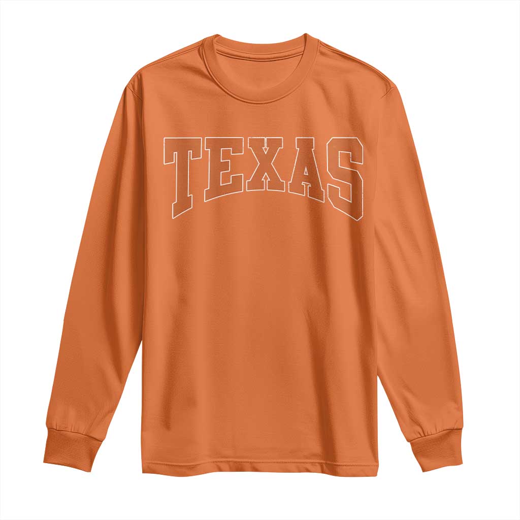 Texas TX Vintage Athletic Sports Design Long Sleeve Shirt 80s 90s Style