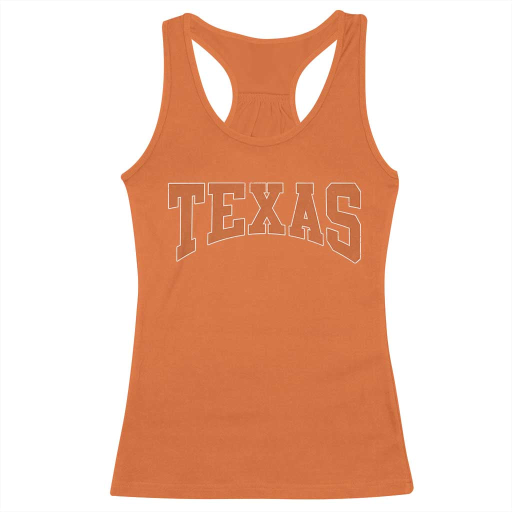 Texas TX Vintage Athletic Sports Design Racerback Tank Top 80s 90s Style