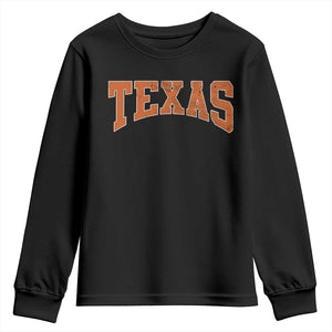Texas TX Vintage Athletic Sports Design Youth Sweatshirt 80s 90s Style