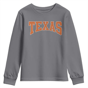 Texas TX Vintage Athletic Sports Design Youth Sweatshirt 80s 90s Style
