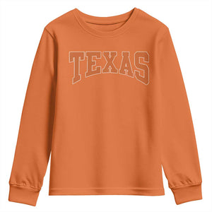 Texas TX Vintage Athletic Sports Design Youth Sweatshirt 80s 90s Style