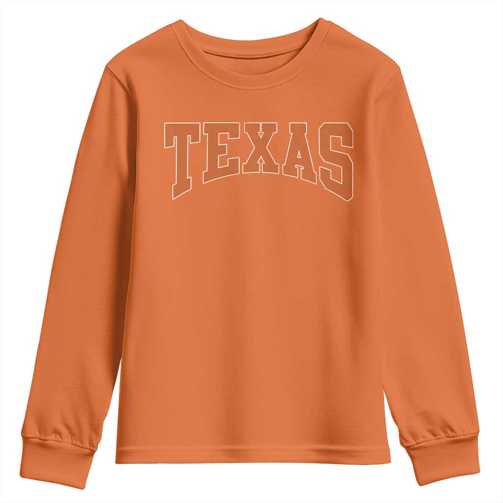 Texas TX Vintage Athletic Sports Design Youth Sweatshirt 80s 90s Style