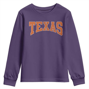 Texas TX Vintage Athletic Sports Design Youth Sweatshirt 80s 90s Style