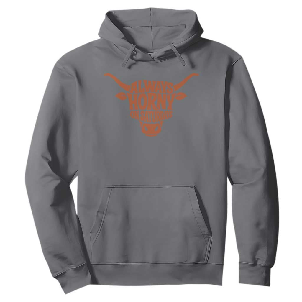 Always Horny on Saturdays Hoodie Funny Bull Cow Game Day Lover
