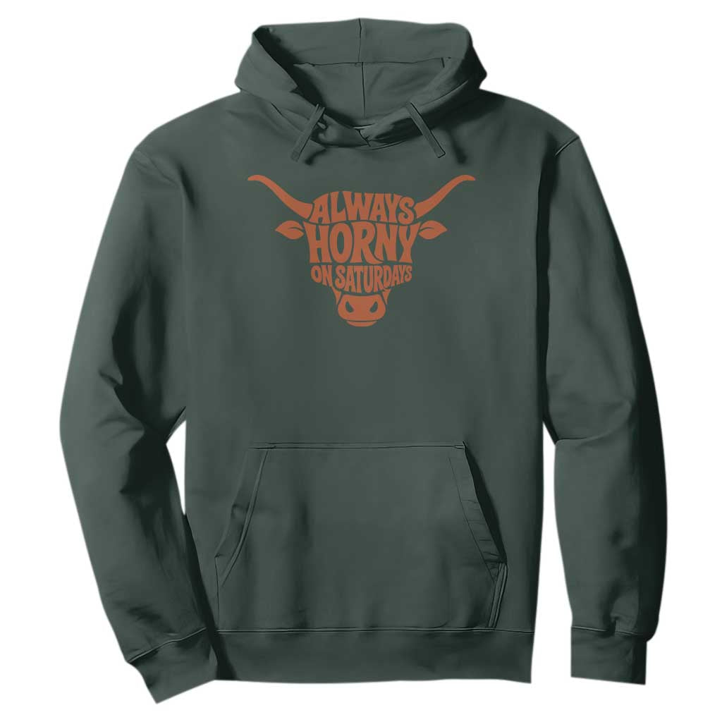 Always Horny on Saturdays Hoodie Funny Bull Cow Game Day Lover