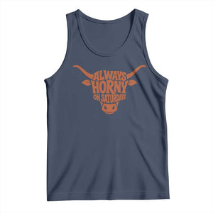 Always Horny on Saturdays Tank Top Funny Bull Cow Game Day Lover