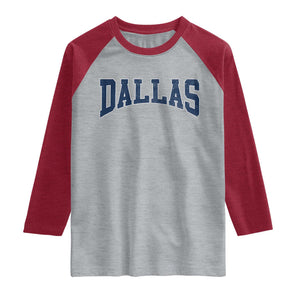 Dallas Vintage Athletic Sports Design Raglan Shirt Texas TX Souvenir