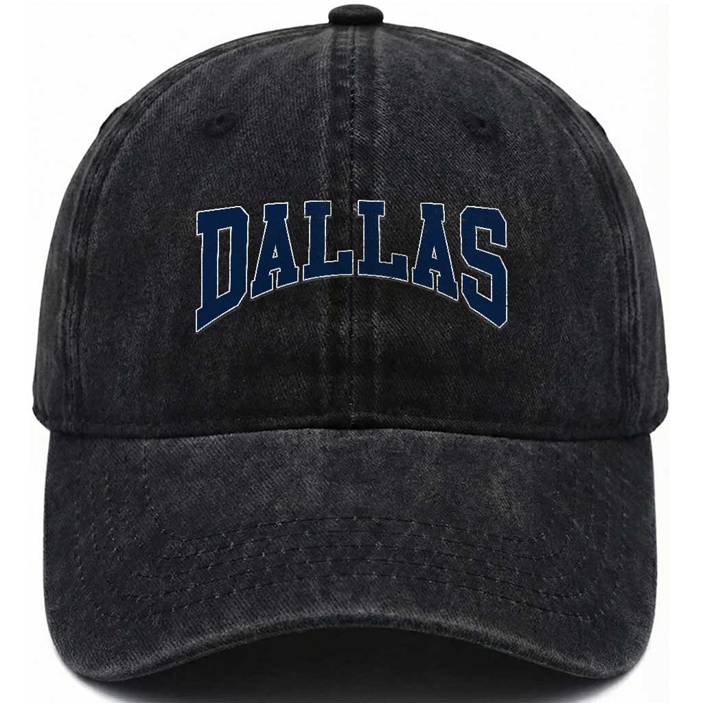Dallas Vintage Athletic Sports Design Washed Cotton Baseball Cap Texas TX Souvenir