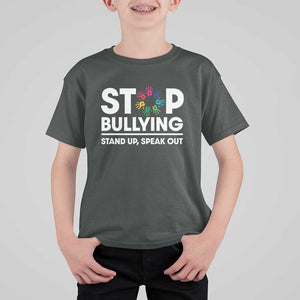 Unity Day T Shirt For Kid Stop Bullying Stand Up Speak Out Hand Prints Anti Bullying Awareness TS11 Dark Heather Print Your Wear