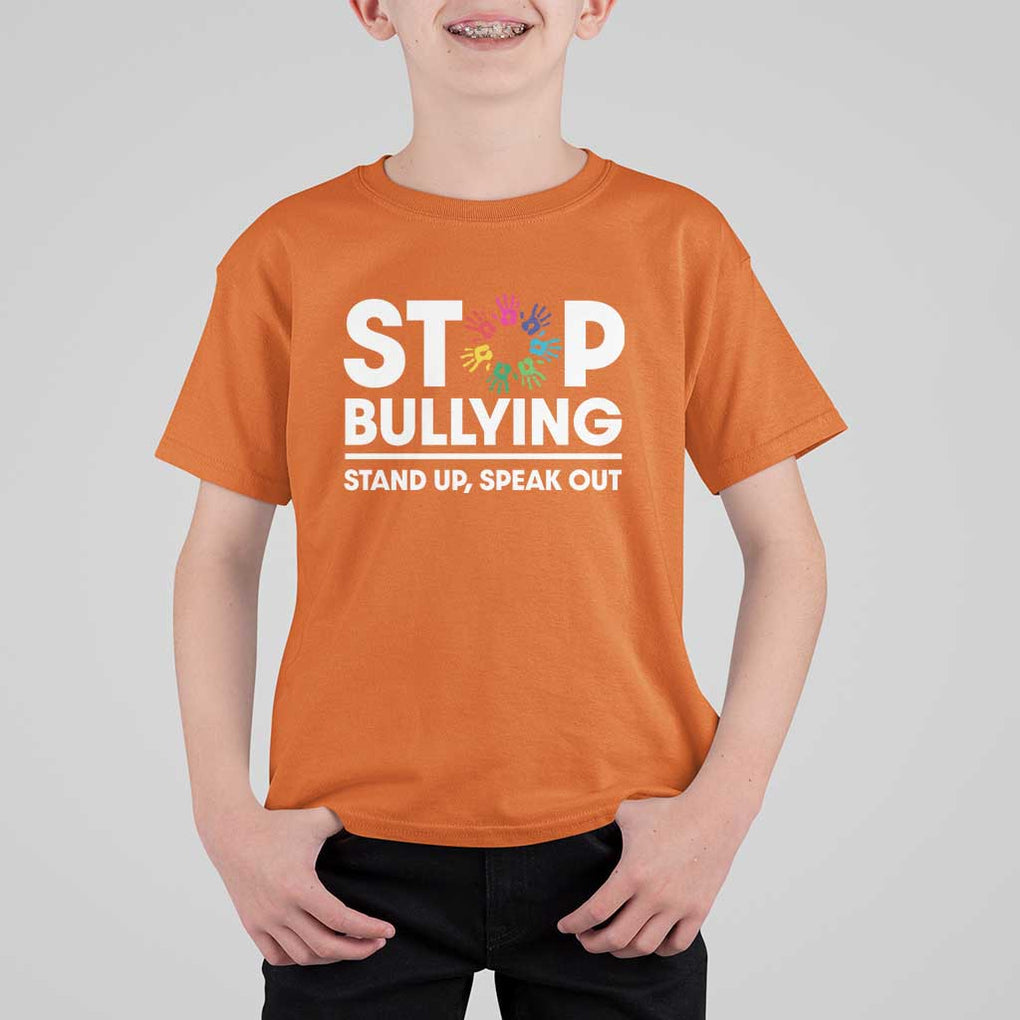 Unity Day T Shirt For Kid Stop Bullying Stand Up Speak Out Hand Prints Anti Bullying Awareness TS11 Orange Print Your Wear