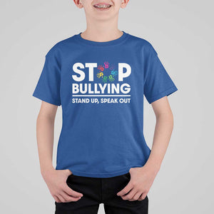 Unity Day T Shirt For Kid Stop Bullying Stand Up Speak Out Hand Prints Anti Bullying Awareness TS11 Royal Blue Print Your Wear