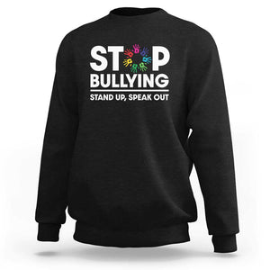 Unity Day Sweatshirt Stop Bullying Stand Up Speak Out Hand Prints Anti Bullying Awareness TS11 Black Print Your Wear