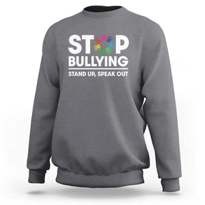 Unity Day Sweatshirt Stop Bullying Stand Up Speak Out Hand Prints Anti Bullying Awareness TS11 Charcoal Print Your Wear