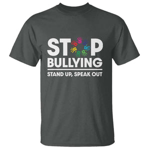 Unity Day T Shirt Stop Bullying Stand Up Speak Out Hand Prints Anti Bullying Awareness TS11 Dark Heather Print Your Wear