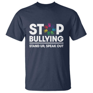 Unity Day T Shirt Stop Bullying Stand Up Speak Out Hand Prints Anti Bullying Awareness TS11 Navy Print Your Wear