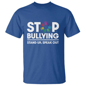 Unity Day T Shirt Stop Bullying Stand Up Speak Out Hand Prints Anti Bullying Awareness TS11 Royal Blue Print Your Wear