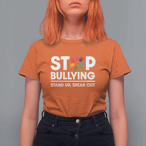 Unity Day T Shirt For Women Stop Bullying Stand Up Speak Out Hand Prints Anti Bullying Awareness TS11 Orange Print Your Wear