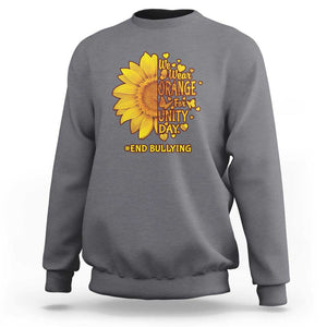 Anti Bullying Awareness Sweatshirt We Wear Orange For Unity Day End Bullying Sunflower TS11 Charcoal Print Your Wear