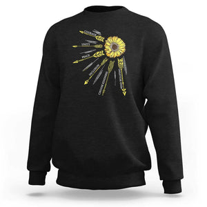 Anti Bullying Awareness Sweatshirt Courage Unity Peace Inclusion Choose Kindness Sunflower TS11 Black Print Your Wear