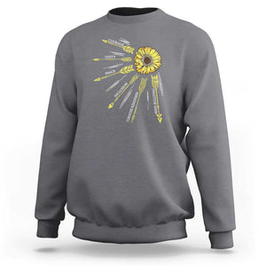 Anti Bullying Awareness Sweatshirt Courage Unity Peace Inclusion Choose Kindness Sunflower TS11 Charcoal Print Your Wear