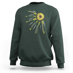 Anti Bullying Awareness Sweatshirt Courage Unity Peace Inclusion Choose Kindness Sunflower TS11 Dark Forest Green Print Your Wear