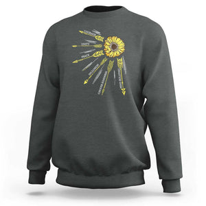 Anti Bullying Awareness Sweatshirt Courage Unity Peace Inclusion Choose Kindness Sunflower TS11 Dark Heather Print Your Wear