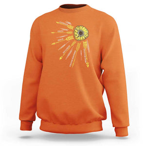 Anti Bullying Awareness Sweatshirt Courage Unity Peace Inclusion Choose Kindness Sunflower TS11 Orange Print Your Wear