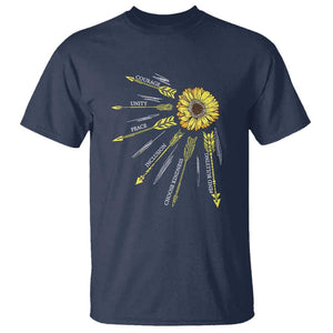 Anti Bullying Awareness T Shirt Courage Unity Peace Inclusion Choose Kindness Sunflower TS11 Navy Print Your Wear