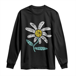 Anti Bullying Awareness Long Sleeve Shirt End Bullying Courage Kindness Peace Inclusion Daisy Flower TS11 Black Print Your Wear