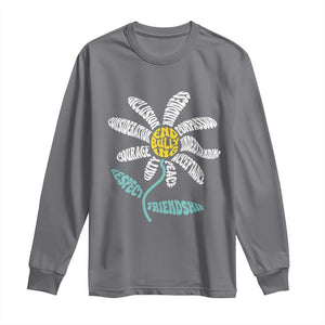 Anti Bullying Awareness Long Sleeve Shirt End Bullying Courage Kindness Peace Inclusion Daisy Flower TS11 Charcoal Print Your Wear