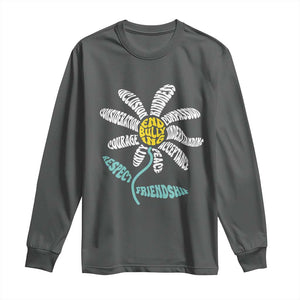 Anti Bullying Awareness Long Sleeve Shirt End Bullying Courage Kindness Peace Inclusion Daisy Flower TS11 Dark Heather Print Your Wear