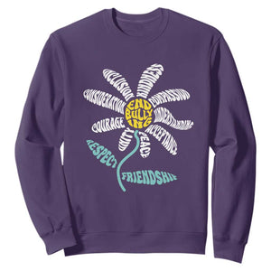 Anti Bullying Awareness Sweatshirt End Bullying Courage Kindness Peace Inclusion Daisy Flower TS11 Purple Print Your Wear