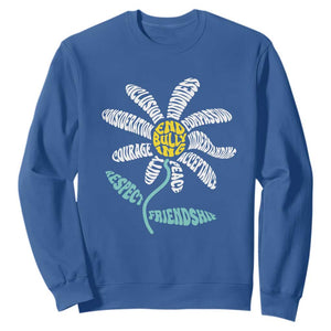 Anti Bullying Awareness Sweatshirt End Bullying Courage Kindness Peace Inclusion Daisy Flower TS11 Royal Blue Print Your Wear