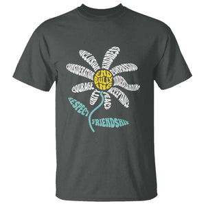 Anti Bullying Awareness T Shirt End Bullying Courage Kindness Peace Inclusion Daisy Flower TS11 Dark Heather Print Your Wear