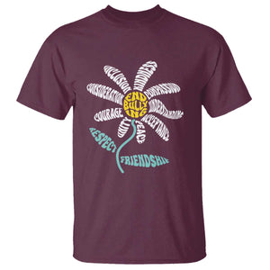 Anti Bullying Awareness T Shirt End Bullying Courage Kindness Peace Inclusion Daisy Flower TS11 Maroon Print Your Wear