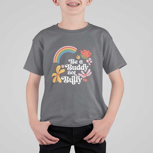 Unity Day T Shirt For Kid Be A Buddy Not A Bully Anti Bullying Awareness Flower Star TS11 Charcoal Print Your Wear