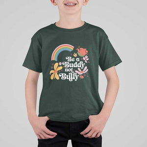 Unity Day T Shirt For Kid Be A Buddy Not A Bully Anti Bullying Awareness Flower Star TS11 Dark Forest Green Print Your Wear