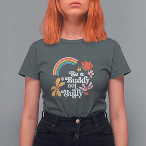 Unity Day T Shirt For Women Be A Buddy Not A Bully Anti Bullying Awareness Flower Star TS11 Dark Heather Print Your Wear